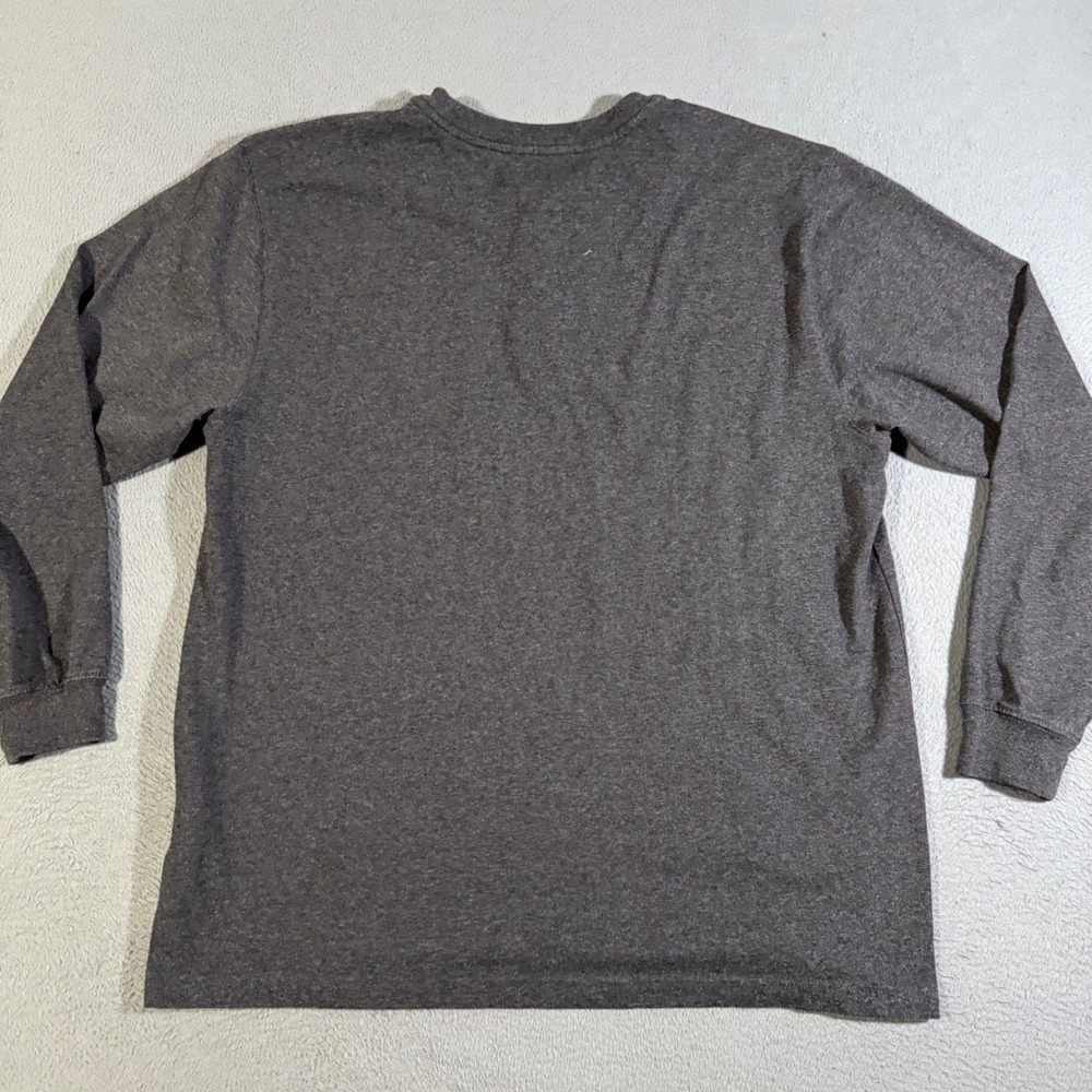 Carhartt Mens Long Sleeve Henley‎ Shirt Gray Loose Fit Work Casual Workwear